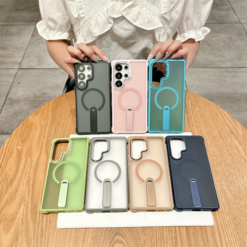 适用于 三星Galaxy S24+ S25+ Ultra 手机壳 O3肤感站立支架壳磁吸壳保护套