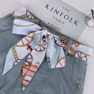 时尚丝巾领带腰带女装饰连衣裙花纹百搭布条飘带加长牛仔裤带配饰