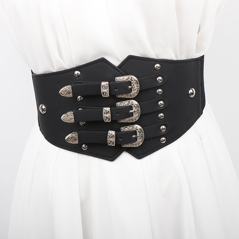 腰带欧美超宽装饰弹力束腰腰封大衣松紧连衣裙衬衫时尚裙子女士