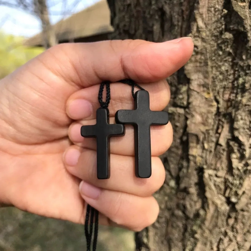 黑檀木十字架吊坠项链男女款挂件饰品礼物送男友
