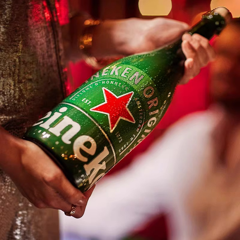 荷兰进口喜力啤酒精酿黄啤1.5L*6瓶装整箱香槟瓶送礼酒Heineken