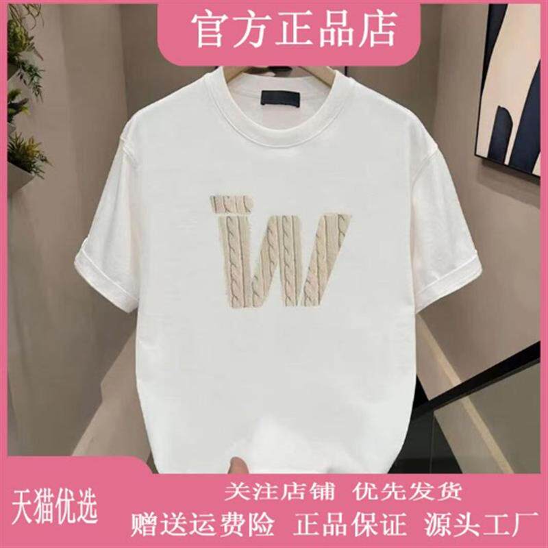 亿新2026正装新款美式潮牌贴纸风短袖T恤男士宽松夏季百搭潮流T恤