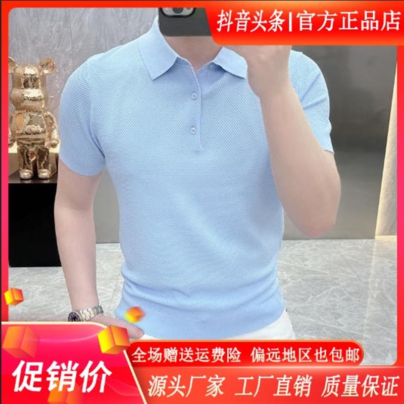 念岸精选男装2026夏季男士polo衫修身纯色菠萝格翻领冰丝短袖T恤g