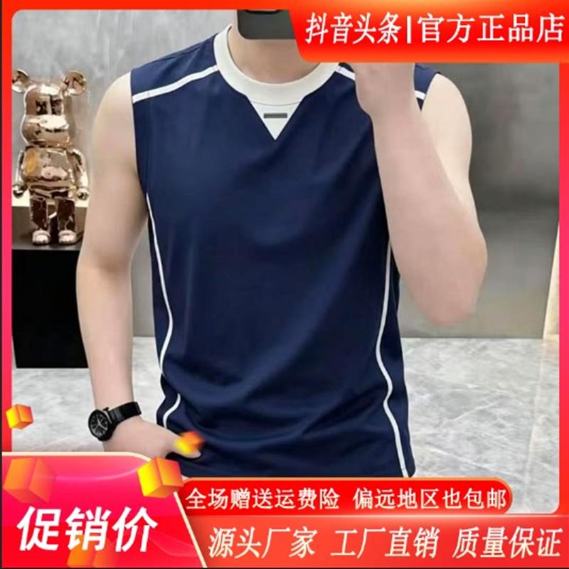 枫善服饰男装夏季男士潮流休闲美式无袖T恤透气背心运动健身上衣