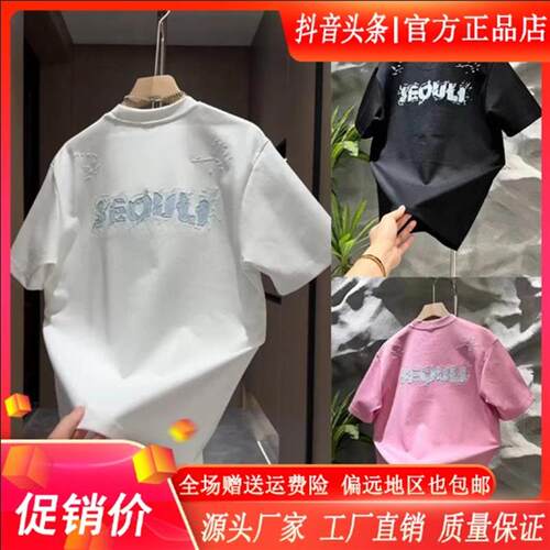特琪轻奢服饰Amphelisia2026夏季新款字母短袖刺绣T恤男士男打底