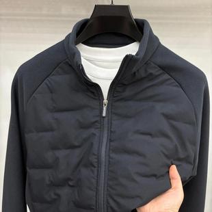 伊禾本服饰专卖F秋冬新男士 充绒衣澳V粒绒保暖夹克外 外套拼接男装