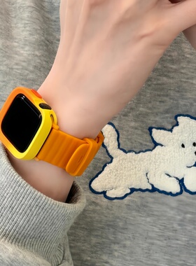 夏天磁吸运动硅胶表带适用applewatch11苹果手表S10iwatch9/8/7SE