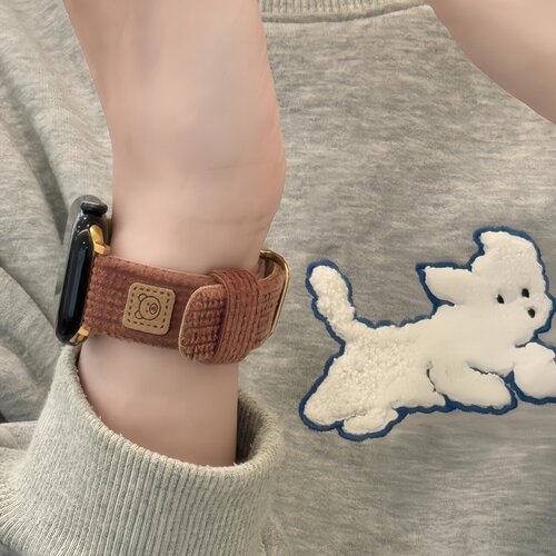 秋冬灯芯绒小熊iwatch表带S11