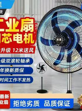 20工业级电风扇家用落地扇宿舍静音摇头大风力立式节能卧室落地式
