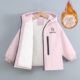 夹棉冲锋衣女孩休闲爆款 女童加绒外套2026新冬款 儿童冬季 加厚风衣