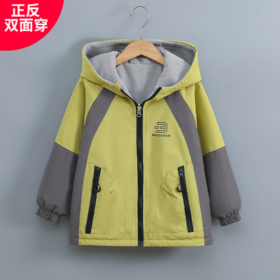 儿童冲锋衣春秋冬防水两面穿