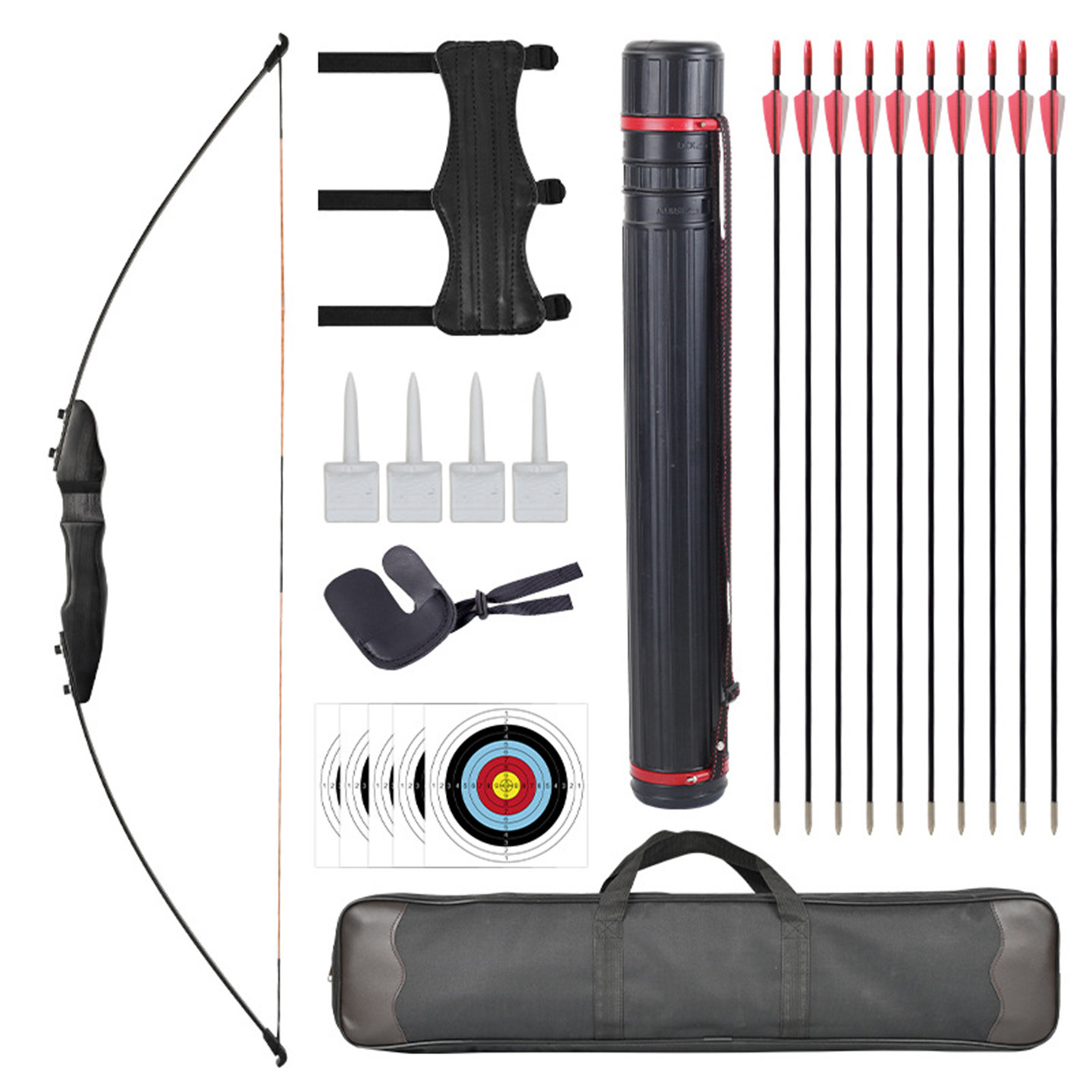 木把直拉弓箭套装分体式入门弓箭新手户外射箭青少年专业射击器材