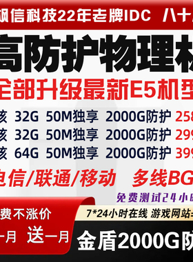 传奇幻兽帕鲁高防i9服务器租用88核BGP微端游戏网站E5物理机秒解