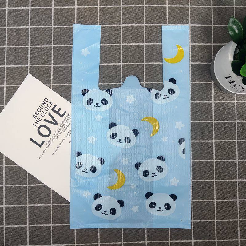 卡通可爱熊猫加厚塑料袋礼品低压外卖打包袋外卖手提背心马甲胶袋