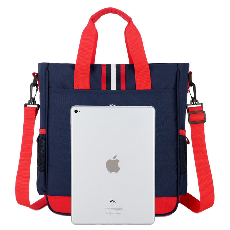 小学生手提袋补习袋帆布防水辅导班补课包英伦儿童书包潮