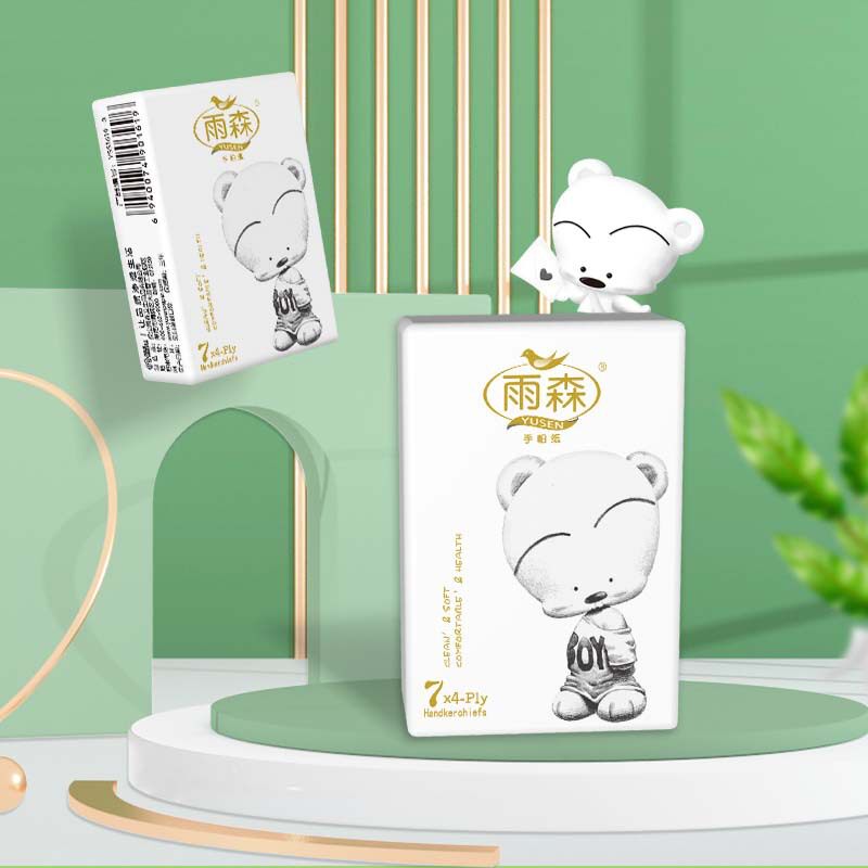雨森印花手帕纸10条100包批发卫生纸巾4层小包纸巾餐巾纸面巾纸