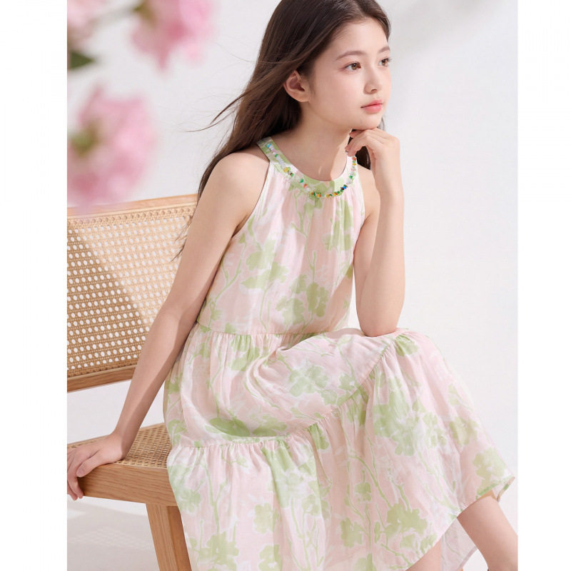 夏季新款女童裙子,舒适甜美