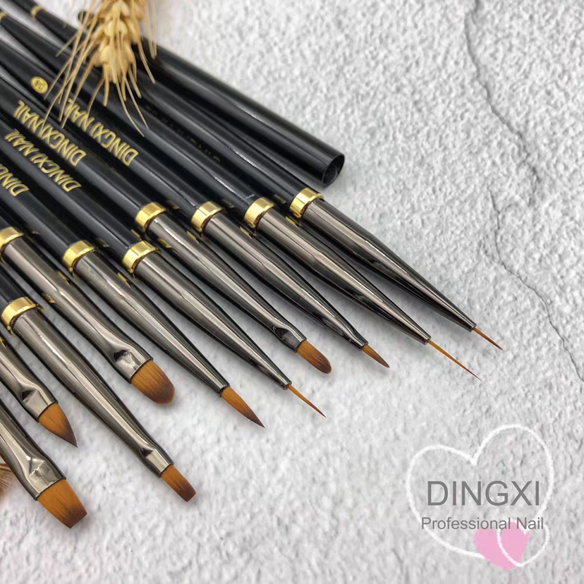 丁茜DINGXI日式拉线美甲笔圆头笔彩绘笔平头笔万能光疗笔美甲专用