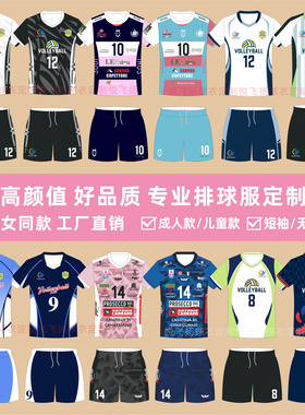 2025排球服女队服定制速干学生气排球训练比赛服男运动服印字号