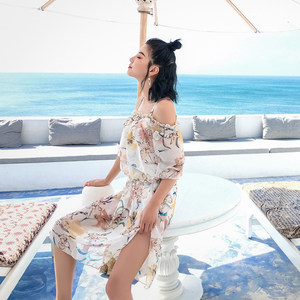 贝迪斯泳衣女士分体三件套性感小胸聚拢罩衫遮肚显瘦保守平角温泉