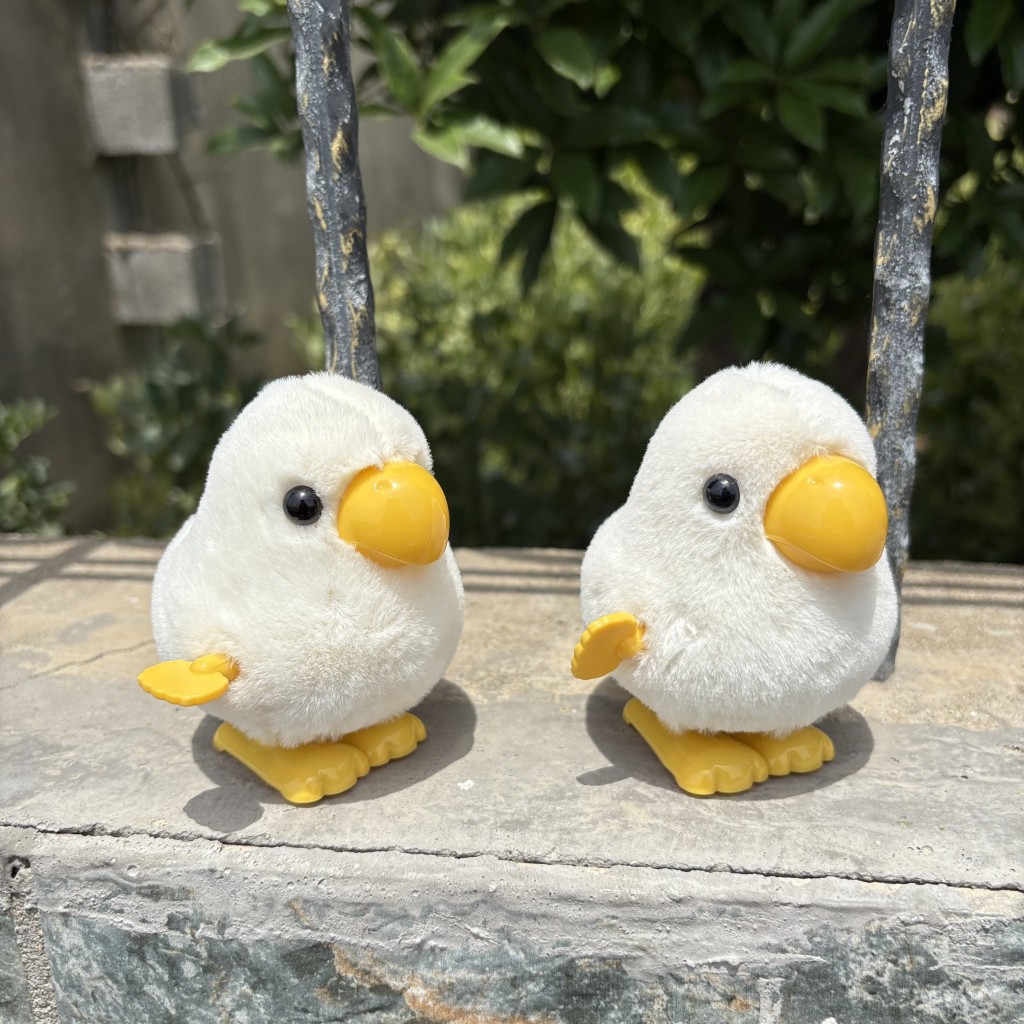 发条动物上链小鹦鹉上劲小鸽子复古毛绒小鸡宝宝兔宝宝玩具1-2岁3