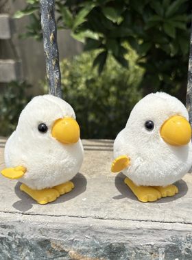 发条动物上链小鹦鹉上劲小鸽子复古毛绒小鸡宝宝兔宝宝玩具1-2岁3