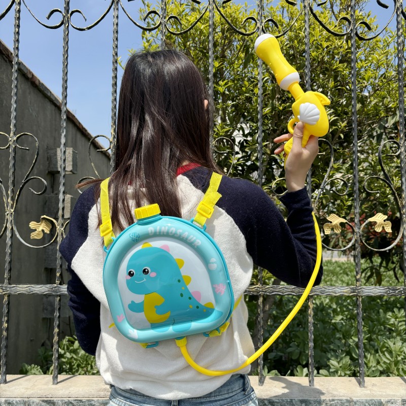 小学生幼儿园儿童宝宝3-7岁4-8男孩小恐龙玩水抽拉式背包水枪玩具