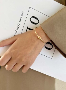 跨境手镯欧美时尚简约8字细线开口手镯 ins设计感女简约手环