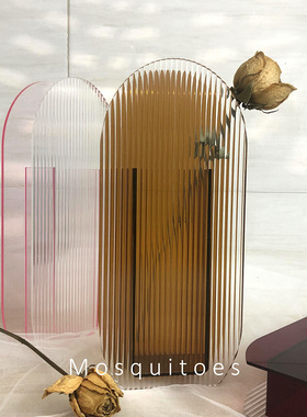 北欧家居亚克力花瓶干花摆件创意艺术波纹餐桌花瓶装饰花器