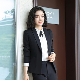 冬装新款职业装女装正装免烫黑色西服外套女士长袖西装套装工作服