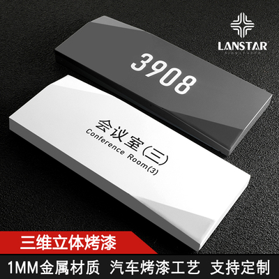 朗世达金属加厚烤漆门牌定制