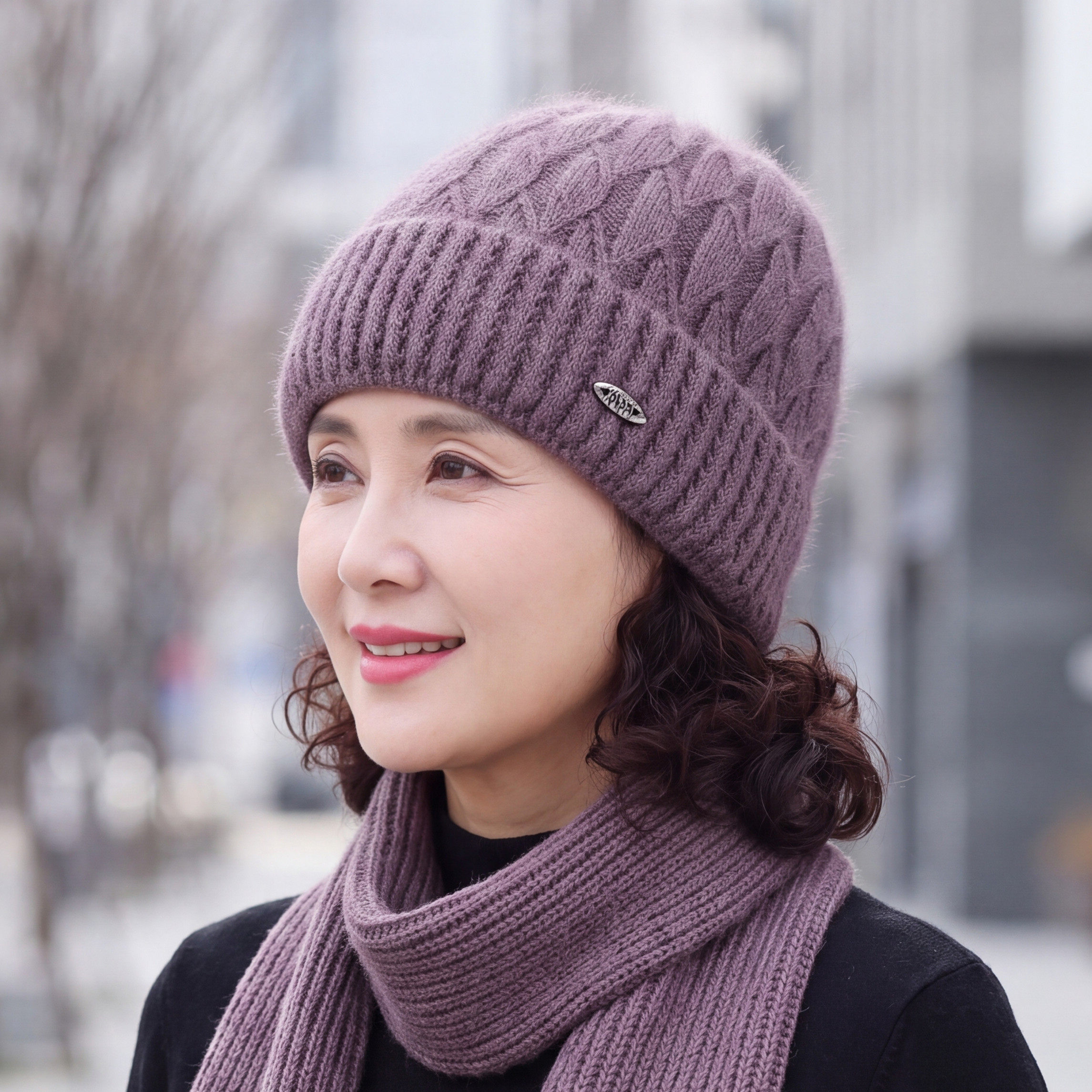 冬天加绒加厚绒老人奶奶保暖棉帽中老年妈妈防寒针织毛线帽套头帽