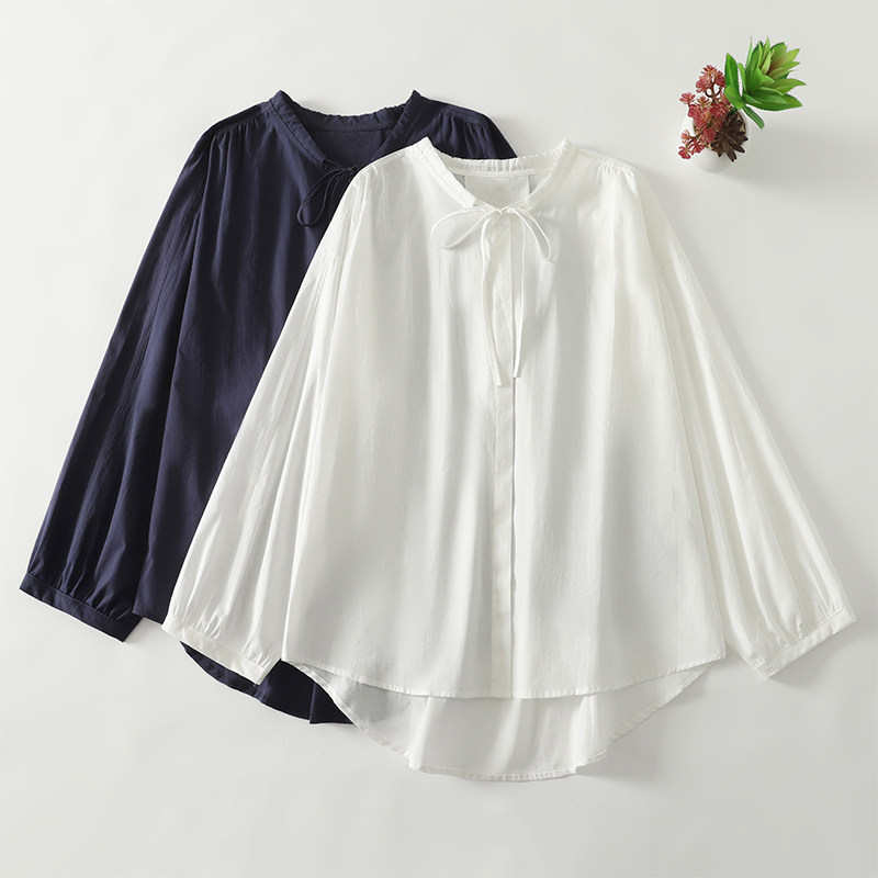 早春2026大码女装宽松休闲慵懒风松弛感高端苎麻防晒衬衫上衣