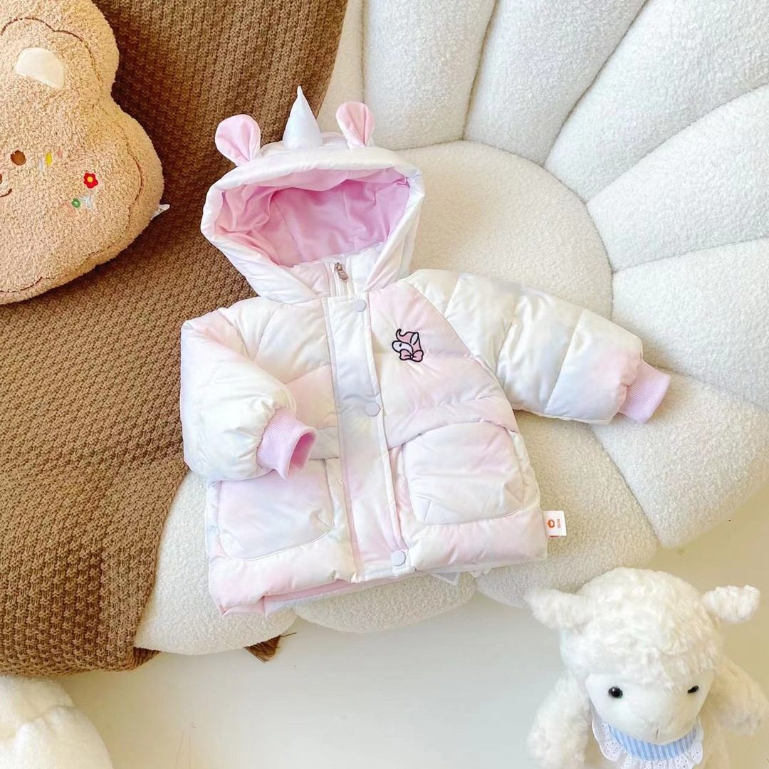 【现货】DW231046冬季新款儿童羽绒服新国标90白鸭绒女宝外套保暖