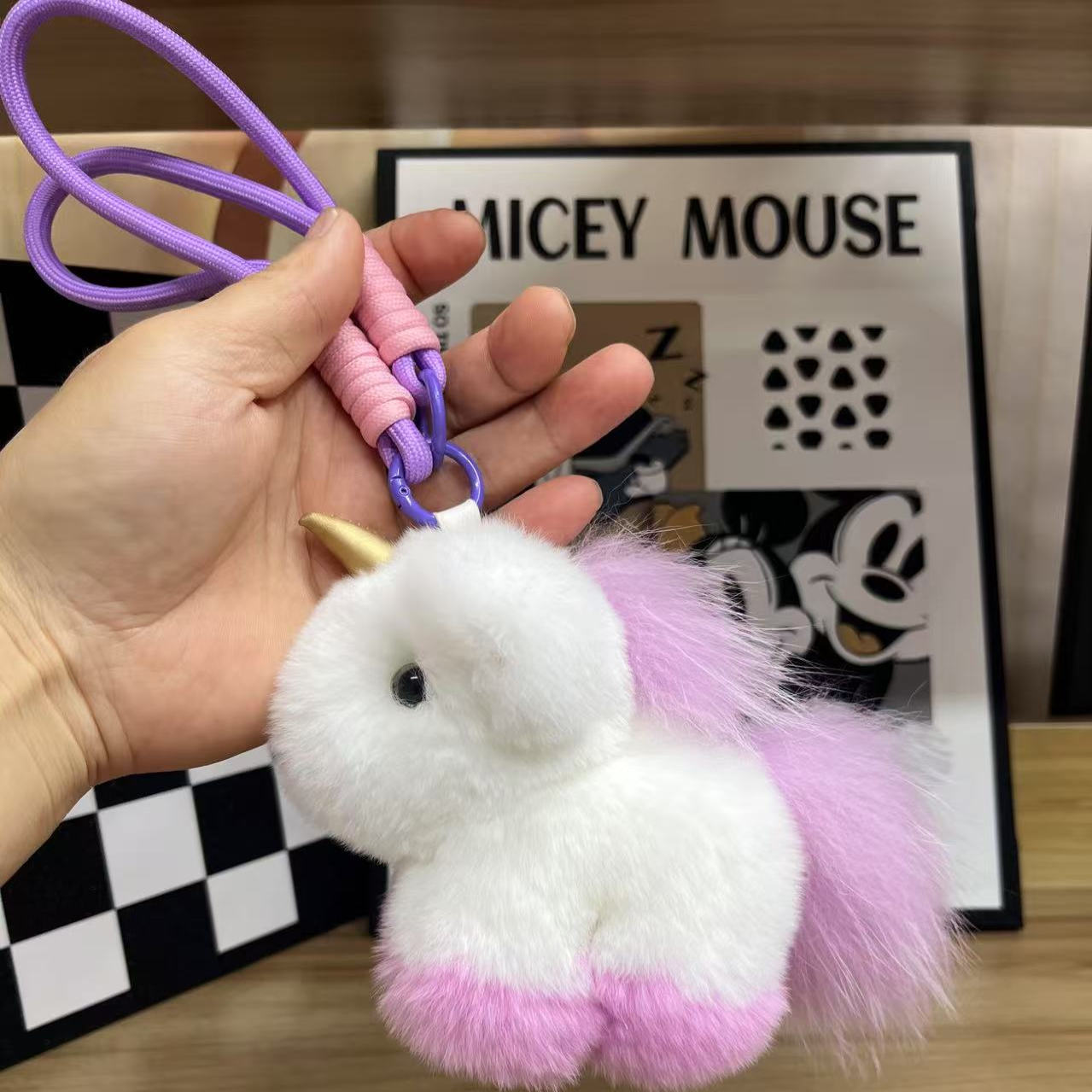 真獭兔毛独角兽小马挂件