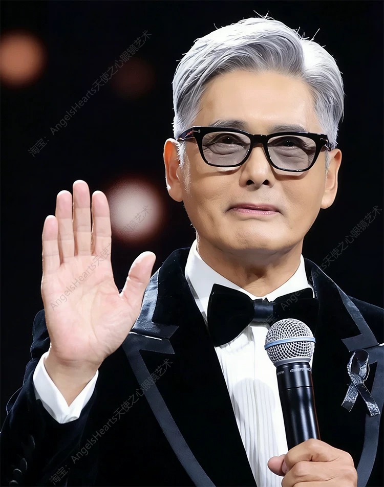 周润发颁奖礼mama同款高档板材眼镜可配近视变色防蓝光丹阳眼镜