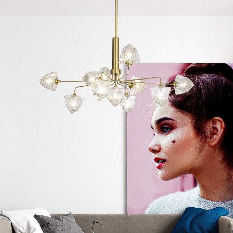 2020年新款轻奢客厅吊灯简约现代创意电镀灯饰大气家用金色大厅灯