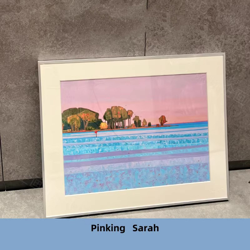 落日余晖小众艺术感客厅沙发背景墙装饰画粉红色抽象风景玄关挂画,家居饰品,现代装饰画,淘宝优惠券,粉丝福利购,淘宝优惠卷