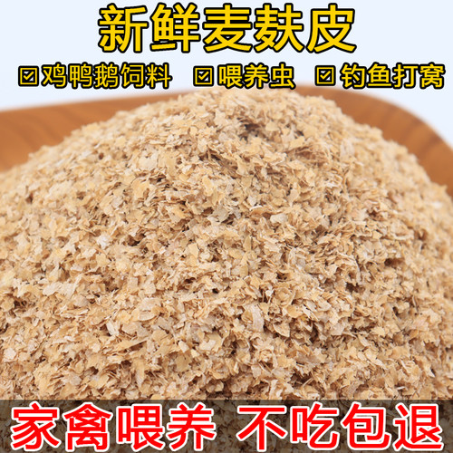 新鲜麦麸皮喂鸡鸭鹅虫钓鱼打窝