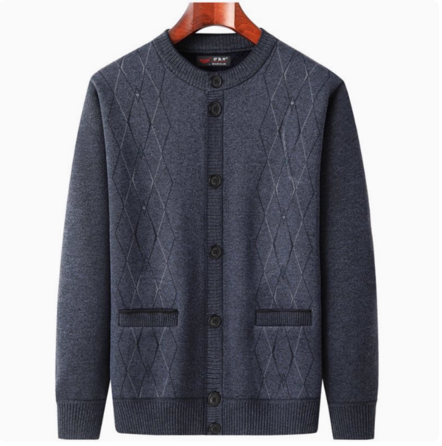 加厚爸爸开衫圆领外套