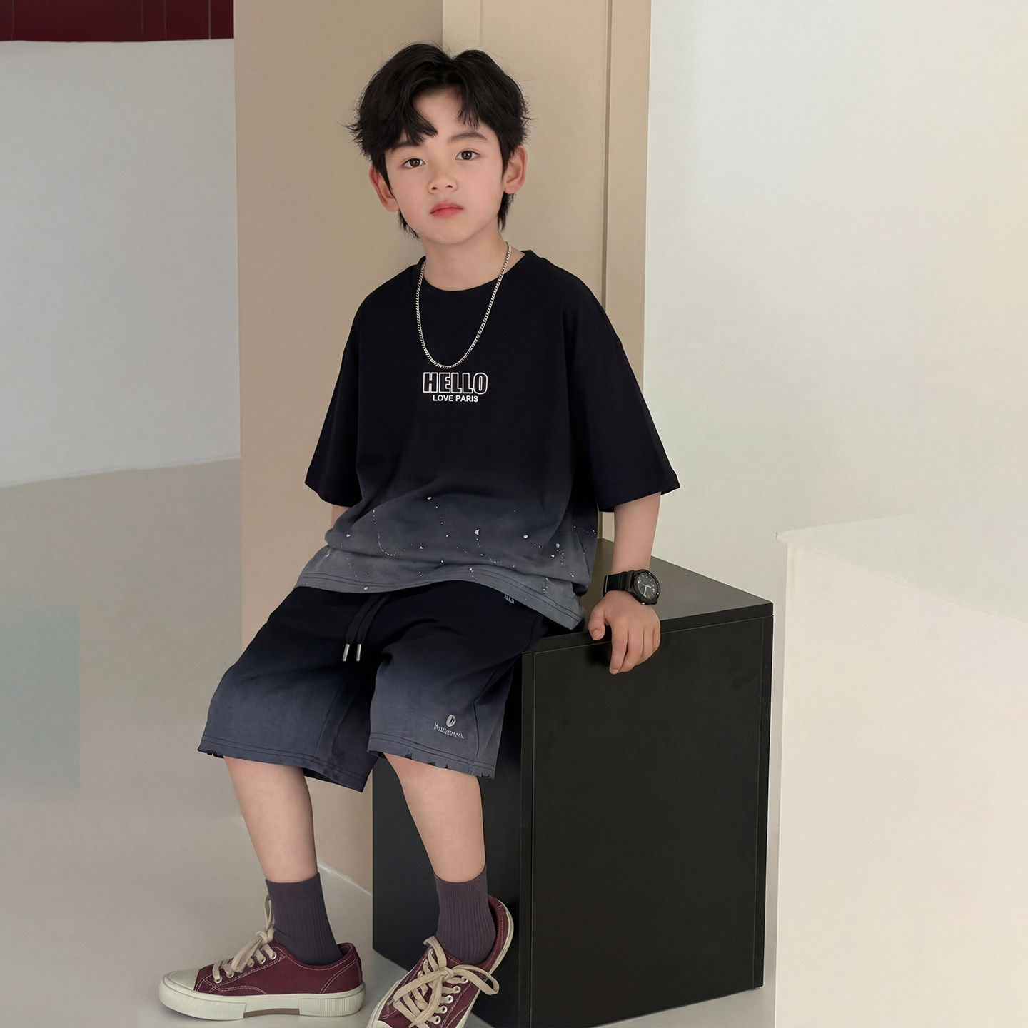 欧洲站男童夏装短袖套装2