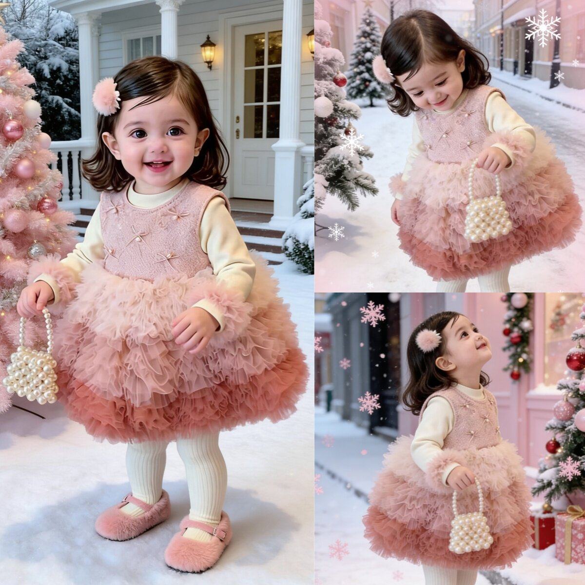 欧洲站高端女童周岁礼服女宝生日公主连衣裙2026冬装洋气过年衣服