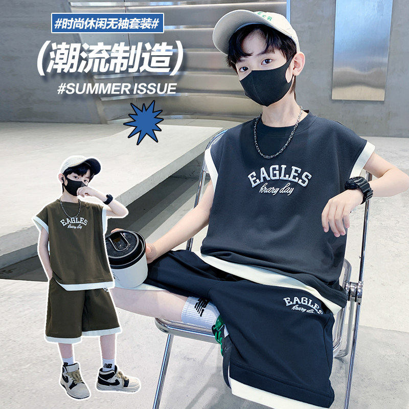 欧洲站男童酷帅夏装套装2