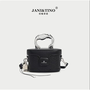 欧洲站JANITINO/佳妮蒂诺新款小香风轻奢百搭女士单肩手提包鱼嘴