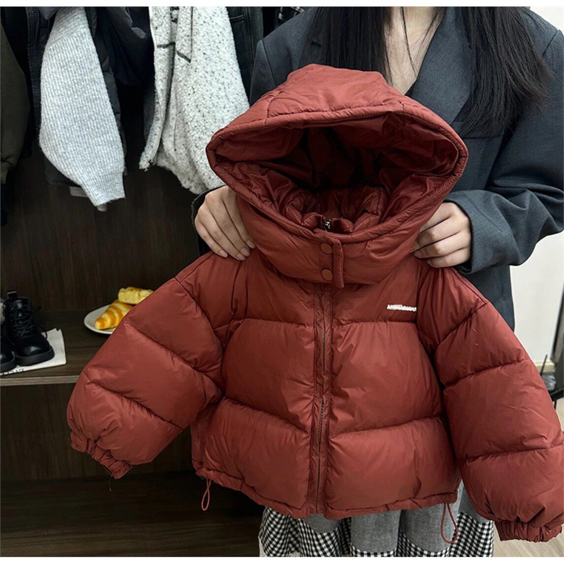 欧洲站男童羽绒服90白鸭绒冬季儿童加厚红色洋气宝宝连帽外套中小