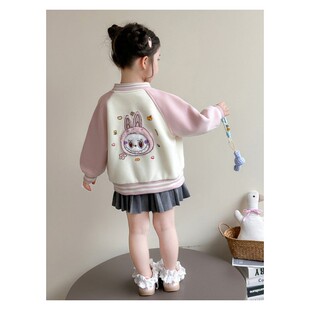 欧洲站女童二棉外套2025秋冬新款秋装儿童连帽夹棉上衣拉布布女孩