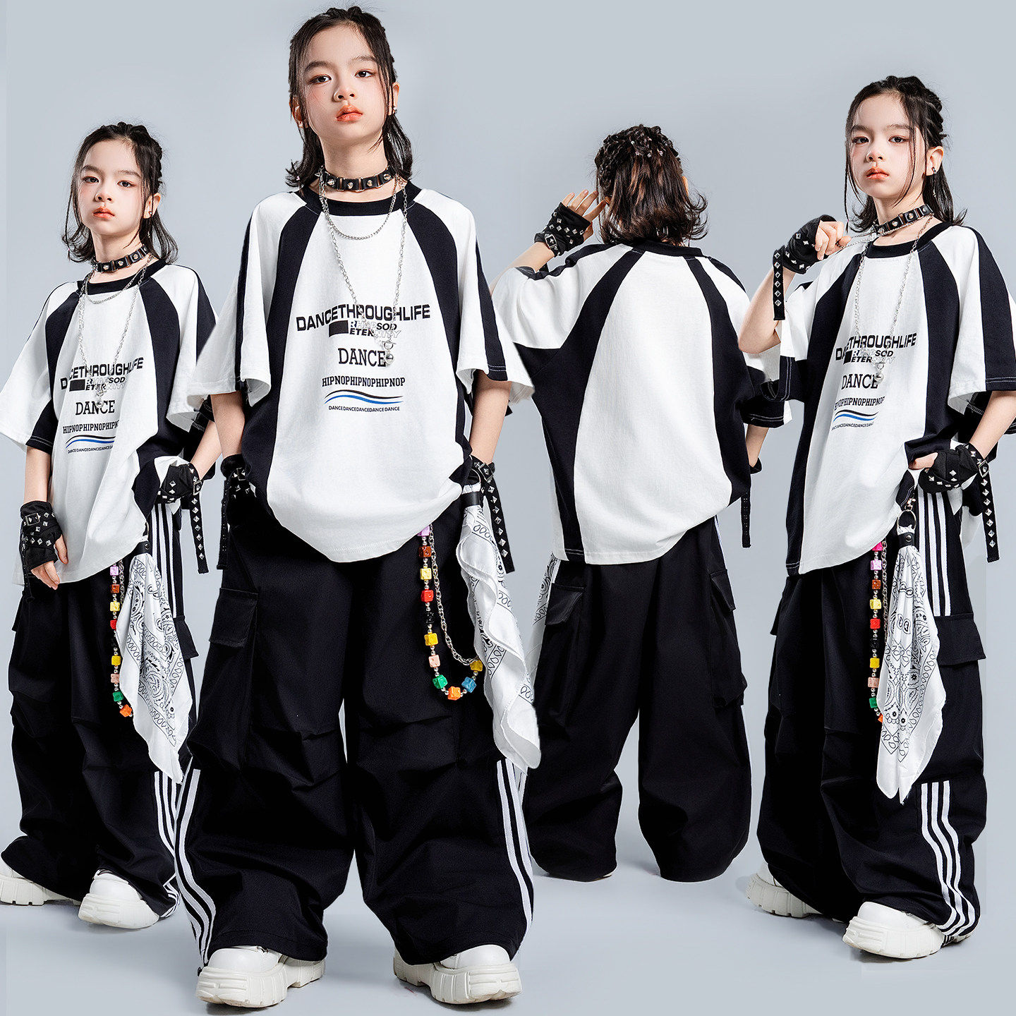欧洲站儿童街舞演出服女