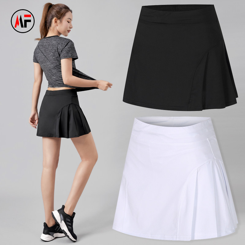 假两件运动裤裙女夏弹力宽松显瘦跑步速干健身长裤高腰瑜伽裤裙秋