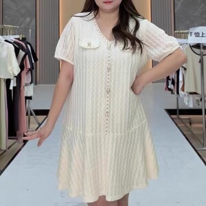 法式洋气短款小香风连衣裙2024新小个子名媛裙子A字裙夏季女衣服