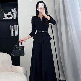 女搭配一整轻奢感两件套 两件套 2025新款 春黑色长袖